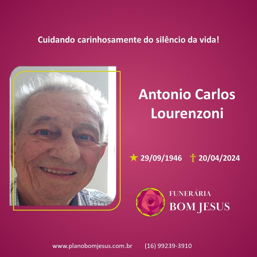 A Funerária Bom Jesus comunica o falecimento do Sr. ANTONIO CARLOS LOURENZONI.