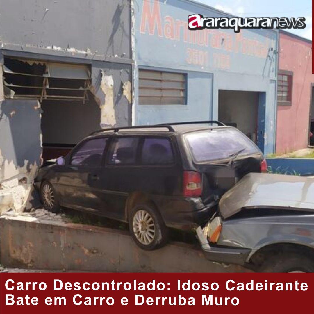 Carro Descontrolado: Idoso Cadeirante Bate em Carro e Derruba Muro