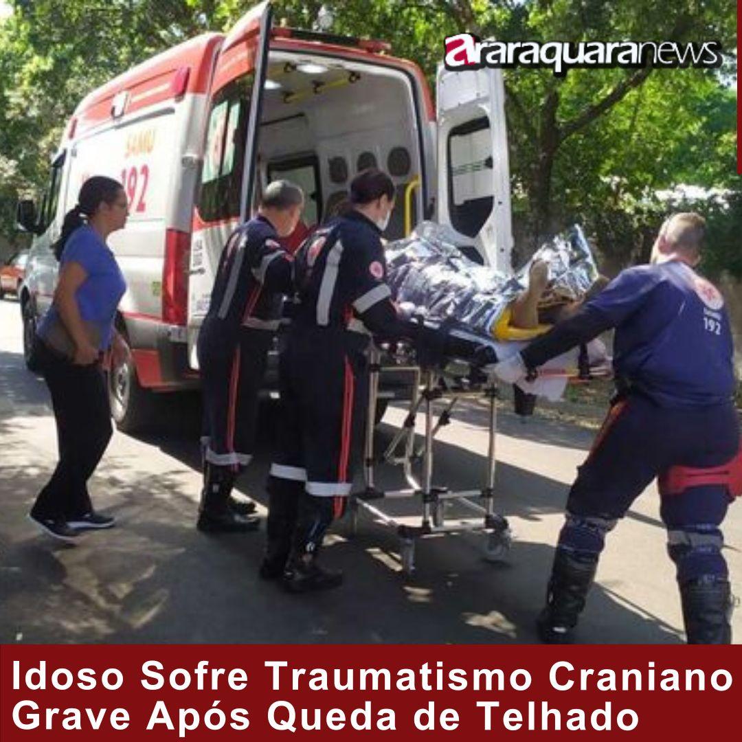 Idoso Sofre Traumatismo Craniano Grave Após Queda de Telhado