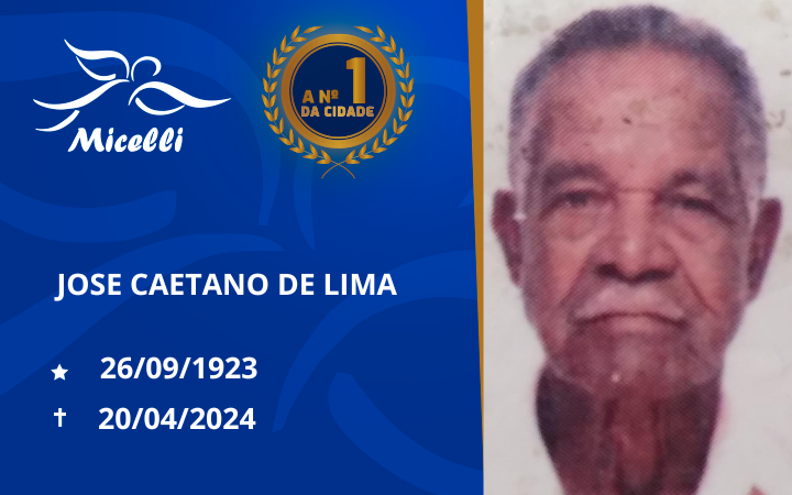 O GRUPO MICELLI COMUNICA O FALECIMENTO DO SR.JOSE CAETANO DE LIMA