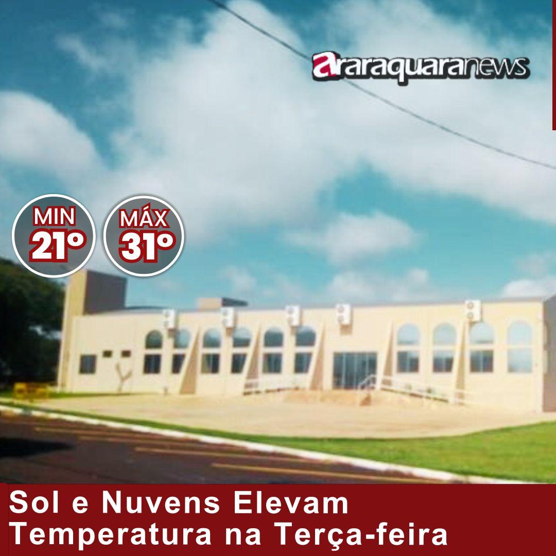 Sol e Nuvens Elevam Temperatura na Terça-feira