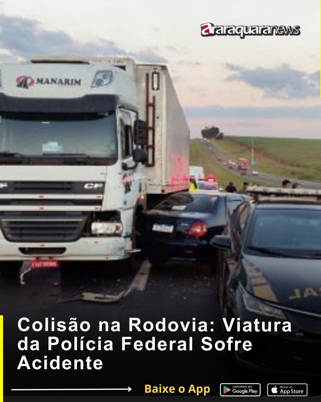 Colisão na Rodovia: Viatura da Polícia Federal Sofre Acidente