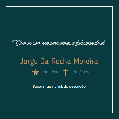 O Grupo Sinsef se despede de Jorge da Rocha Moreira.