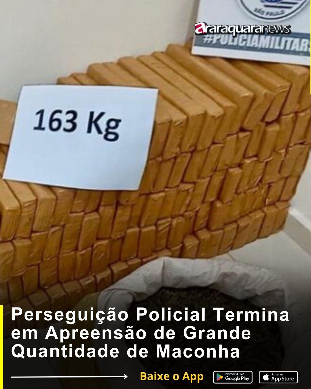 Perseguição Policial Termina em Apreensão de Grande Quantidade de Maconha