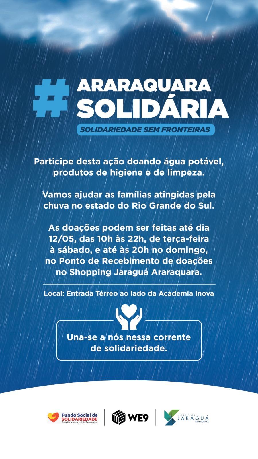 Shopping Jaraguá arrecada donativos para vítimas de enchentes no Rio Grande do Sul