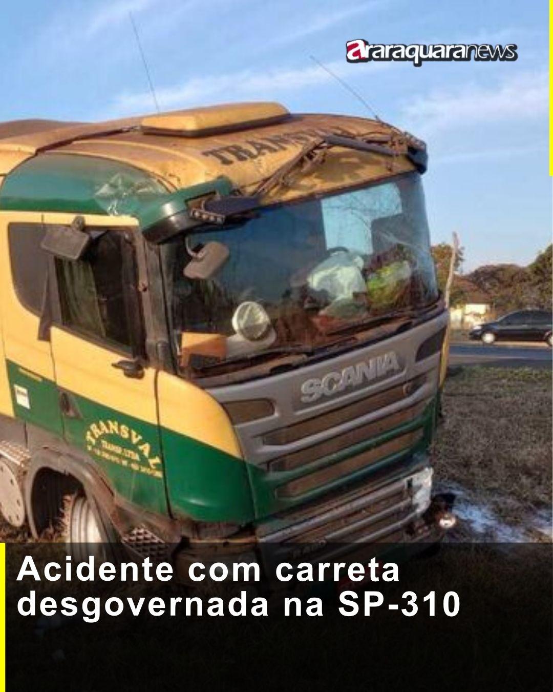 Acidente com carreta desgovernada na SP-310