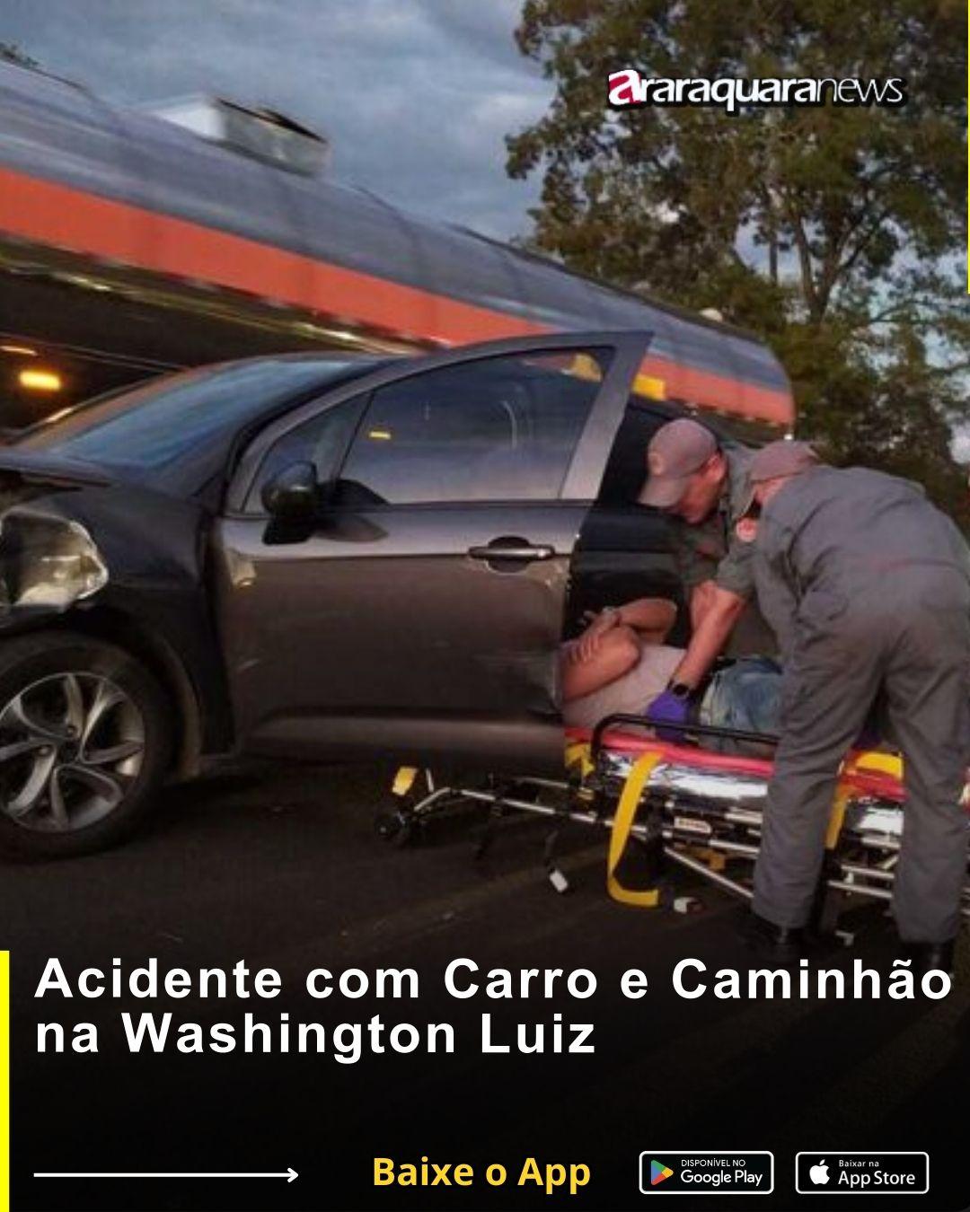 Acidente com Carro e Caminhão na Washington Luiz