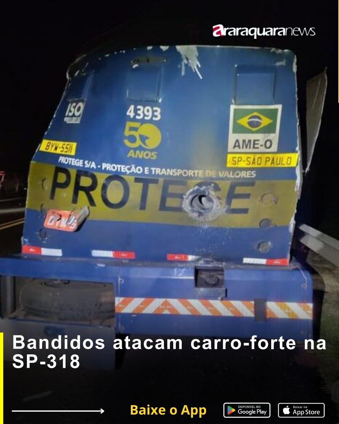Bandidos atacam carro-forte na SP-318
