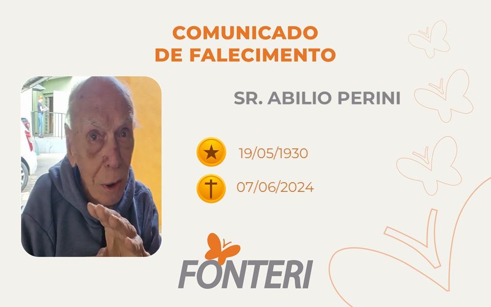 Comunicamos o falecimento do Sr. Abilio Perini