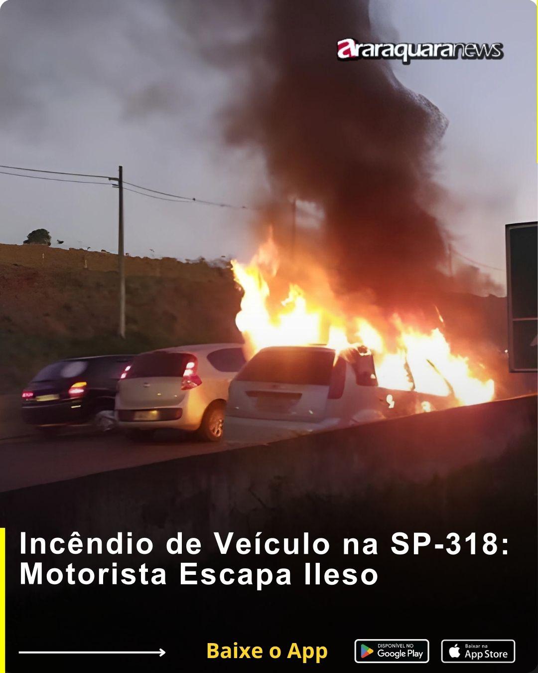 Incêndio de Veículo na SP-318: Motorista Escapa Ileso