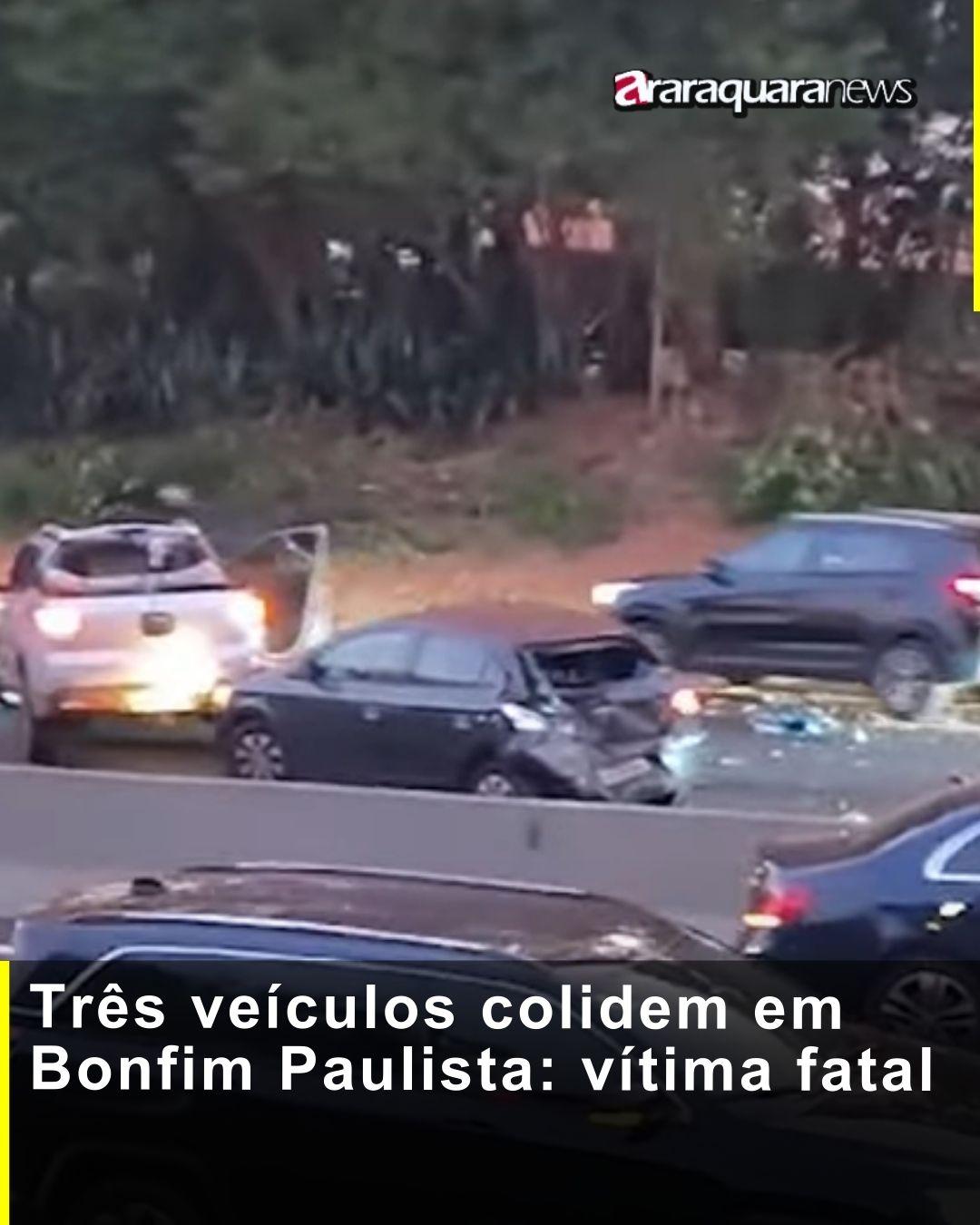 Três veículos colidem em Bonfim Paulista: vítima fatal