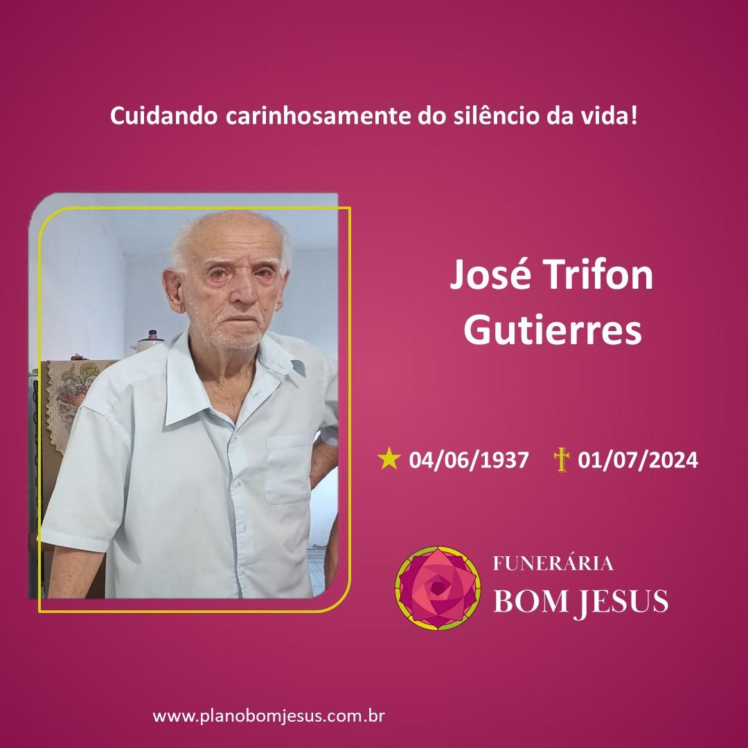 A Funerária Bom Jesus comunica o falecimento do Sr. José Trifon Gutierres