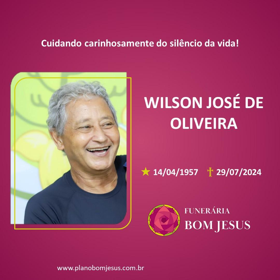 A Funerária Bom Jesus comunica o falecimento do Sr. WILSON JOSÉ DE OLIVEIRA
