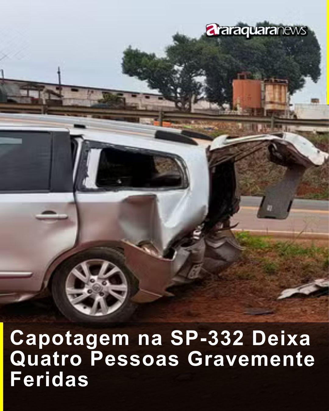 Capotagem na SP-332 Deixa Quatro Pessoas Gravemente Feridas