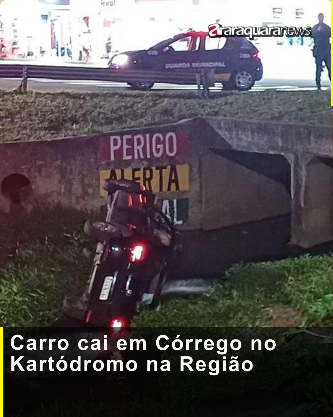 Carro cai em Córrego no Kartódromo na Região