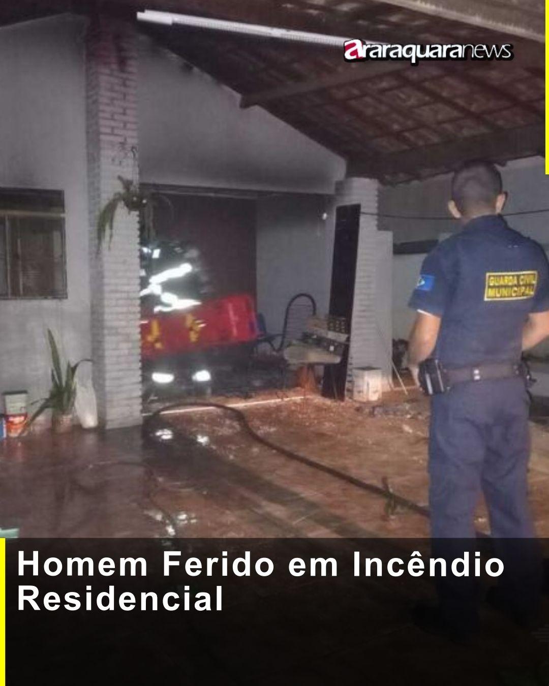 Chamas em Ibaté: Homem Ferido em Incêndio Residencial