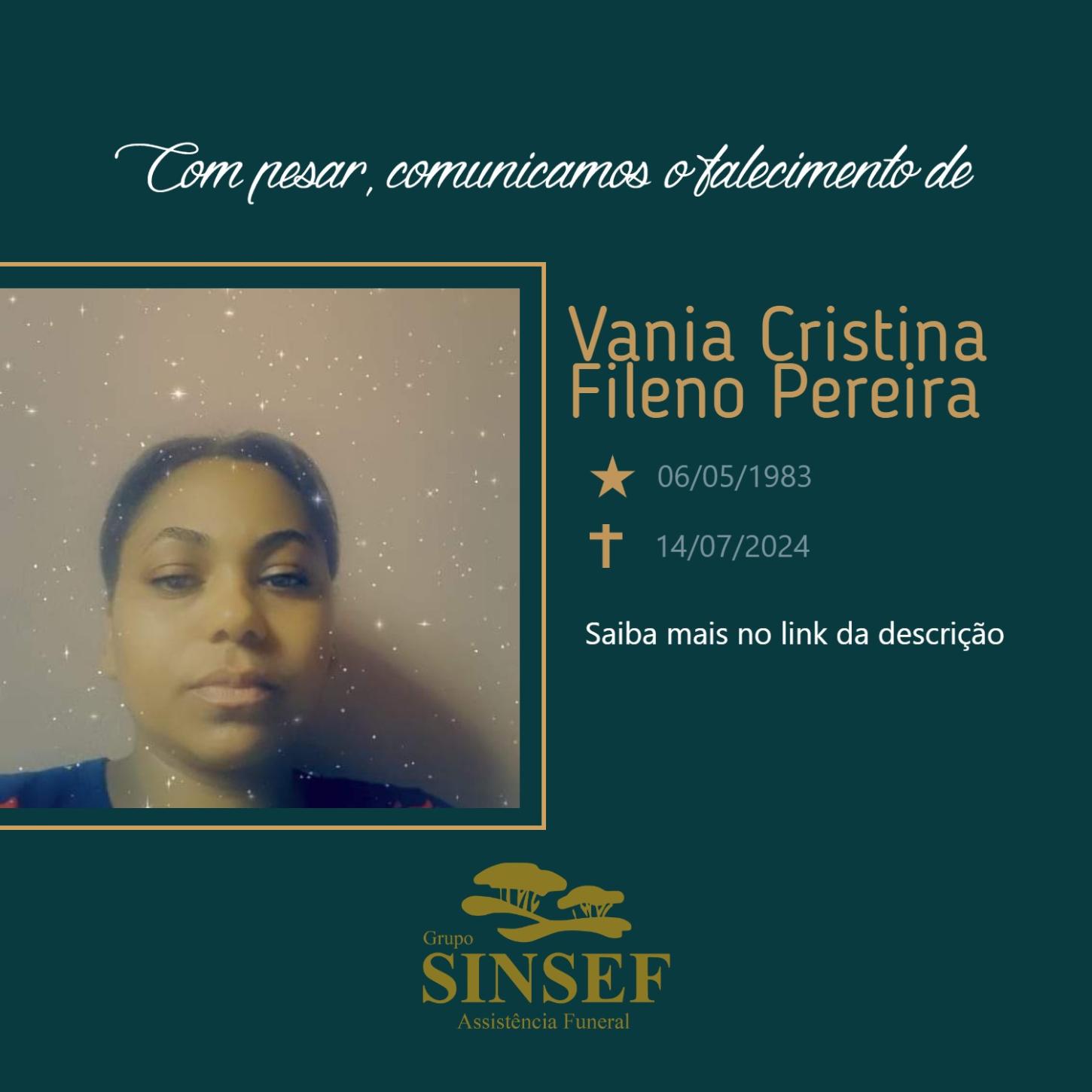 O Grupo Sinsef se despede de Vania Cristina Fileno Pereira.