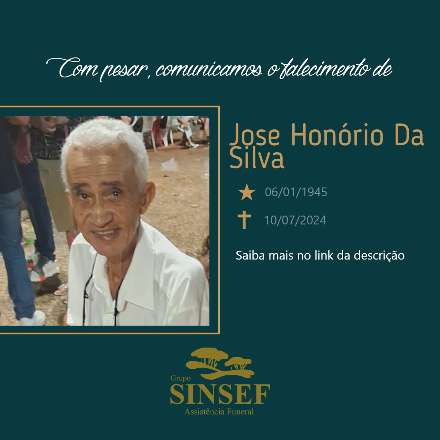 O Grupo Sinsef se despede do Sr.Jose Honório da Silva.