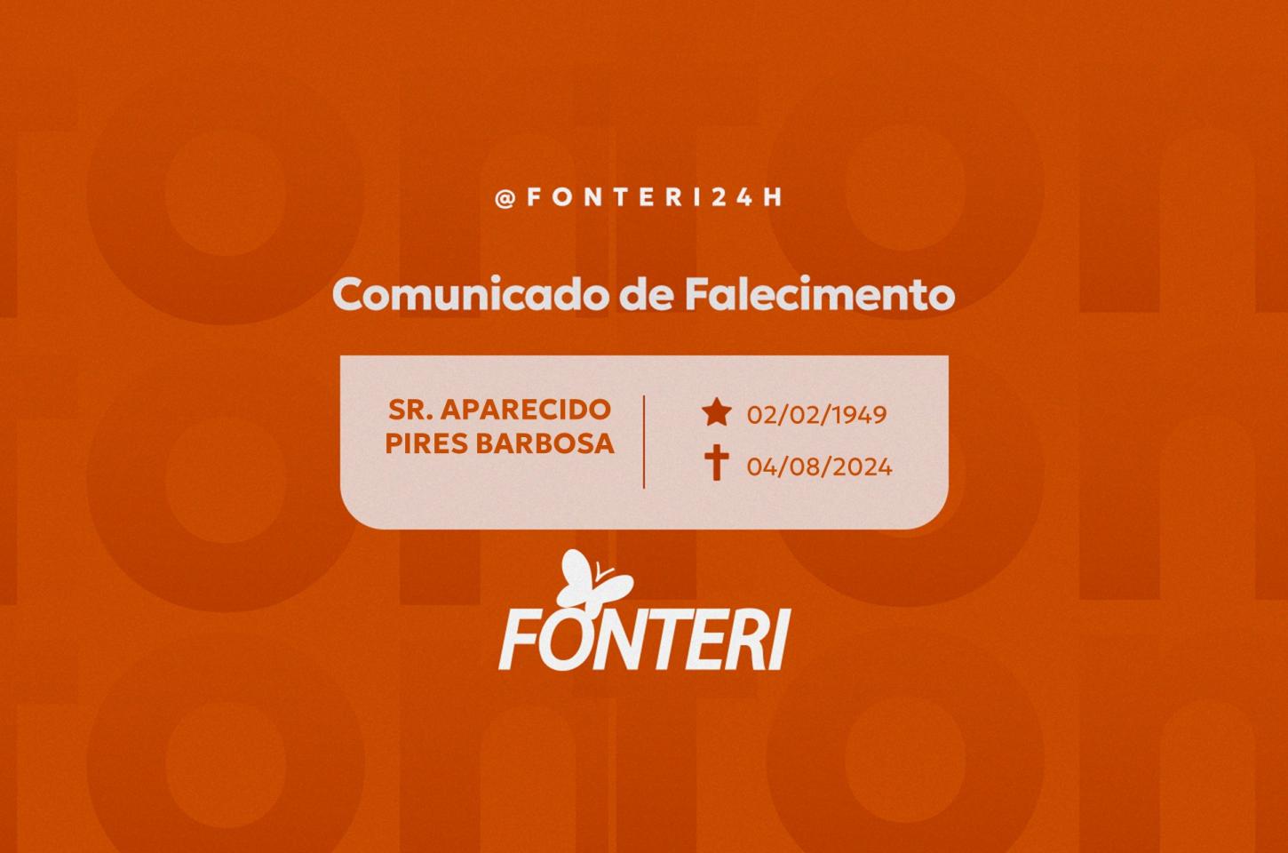 Comunicamos o falecimento do Sr. Aparecido Pires Barbosa