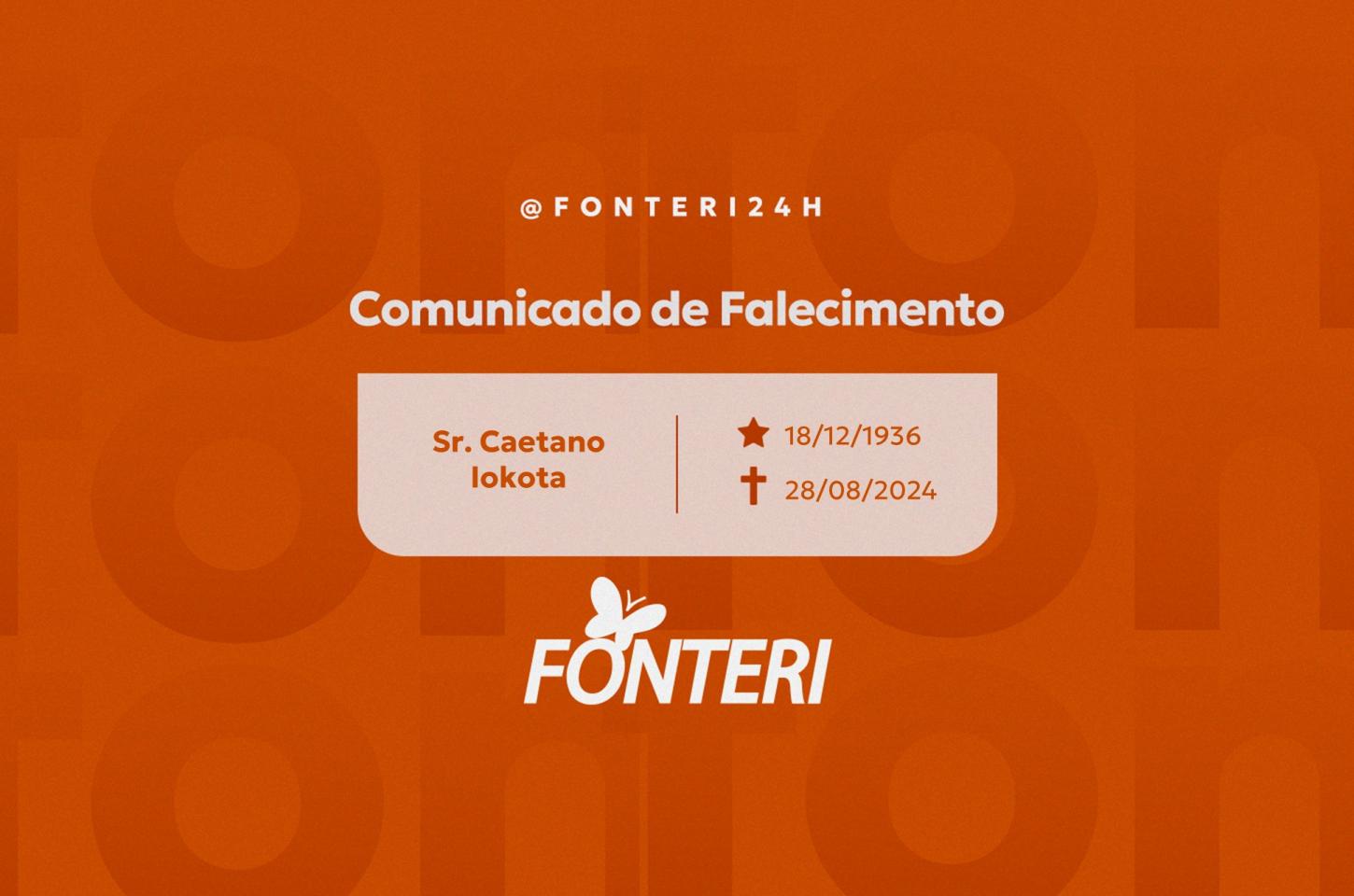 Comunicamos o falecimento do Sr. Caetano Iokota