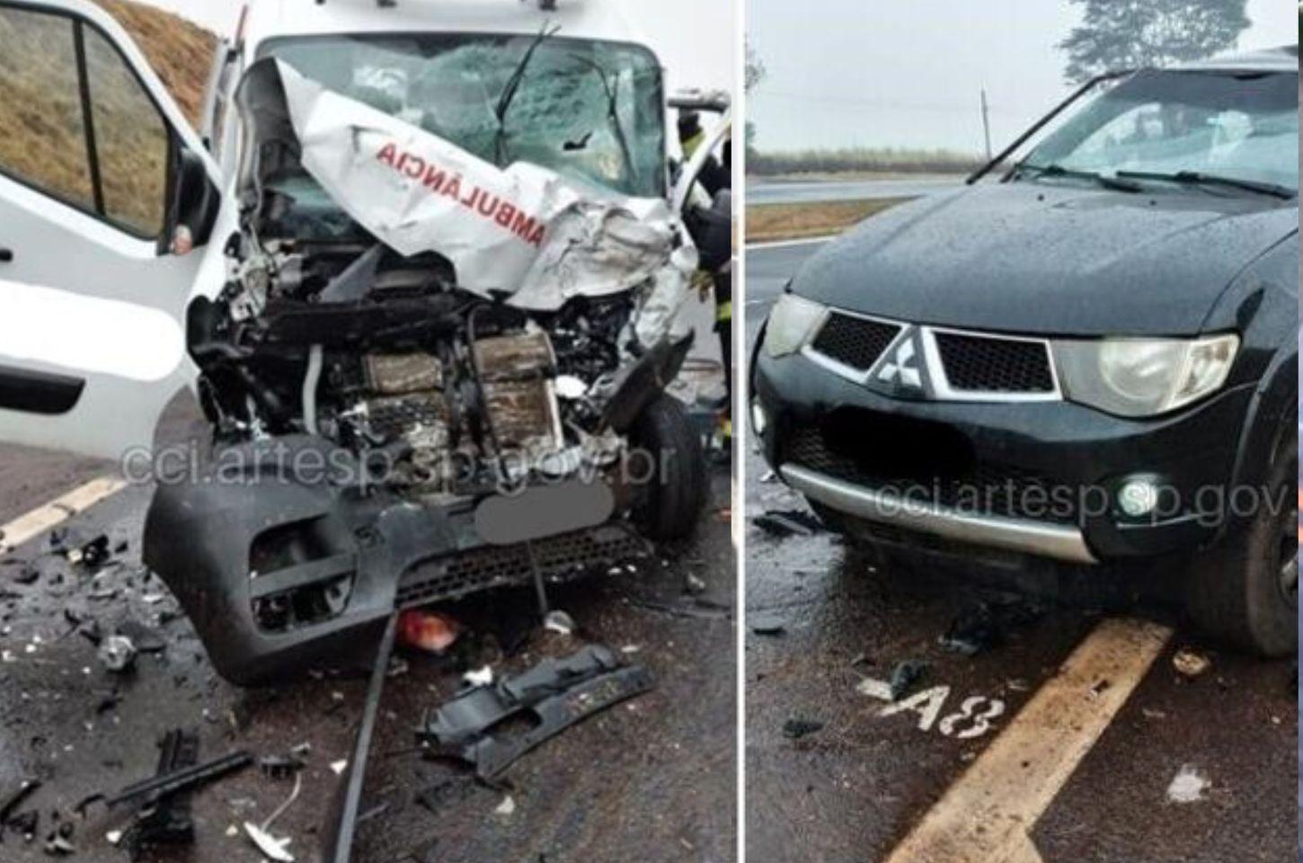 Grave acidente na SP-330 envolve caminhonete e ambulância, causando uma morte