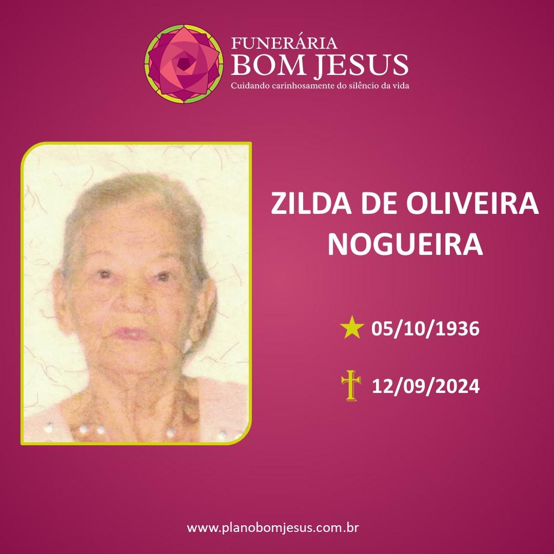 A Funerária Bom Jesus comunica o falecimento da Sra. ZILDA DE OLIVEIRA NOGUEIRA