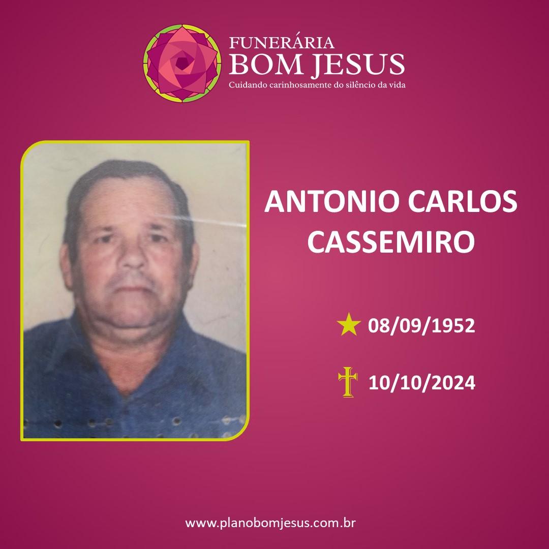 A Funerária Bom Jesus comunica o falecimento do Sr. ANTONIO CARLOS CASSEMIRO.