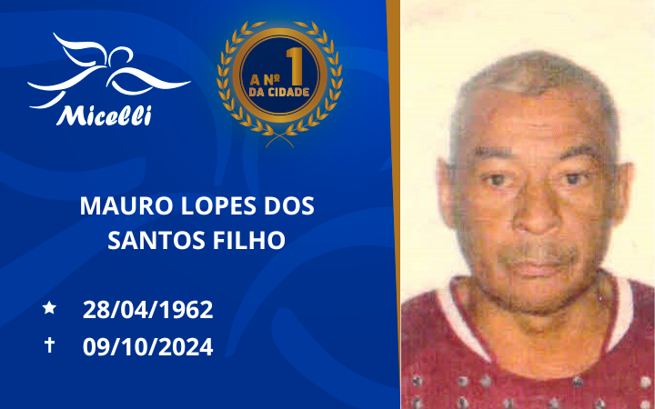 O GRUPO MICELLI COMUNICA O FALECIMENTO DO SR. MAURO LOPES DOS SANTOS FILHO