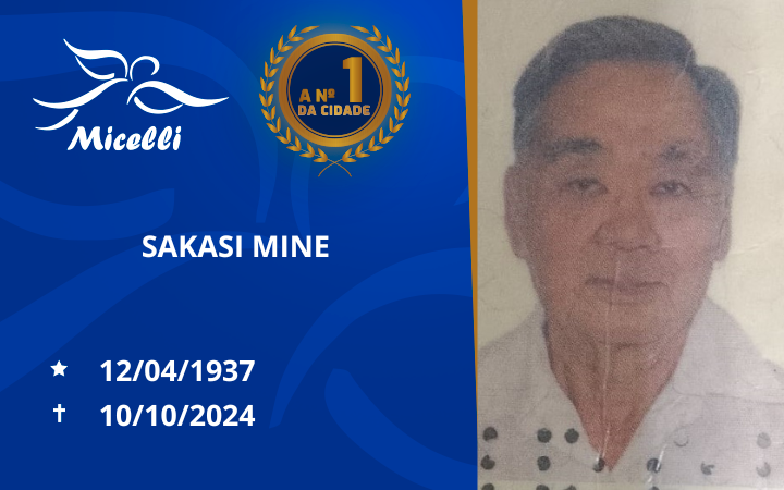 O GRUPO MICELLI COMUNICA O FALECIMENTO DO SR. SAKASI MINE (TUNICO)