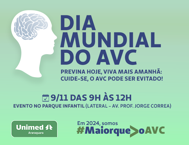 Unimed Araraquara promove neste sábado (09) evento de conscientização sobre o AVC
