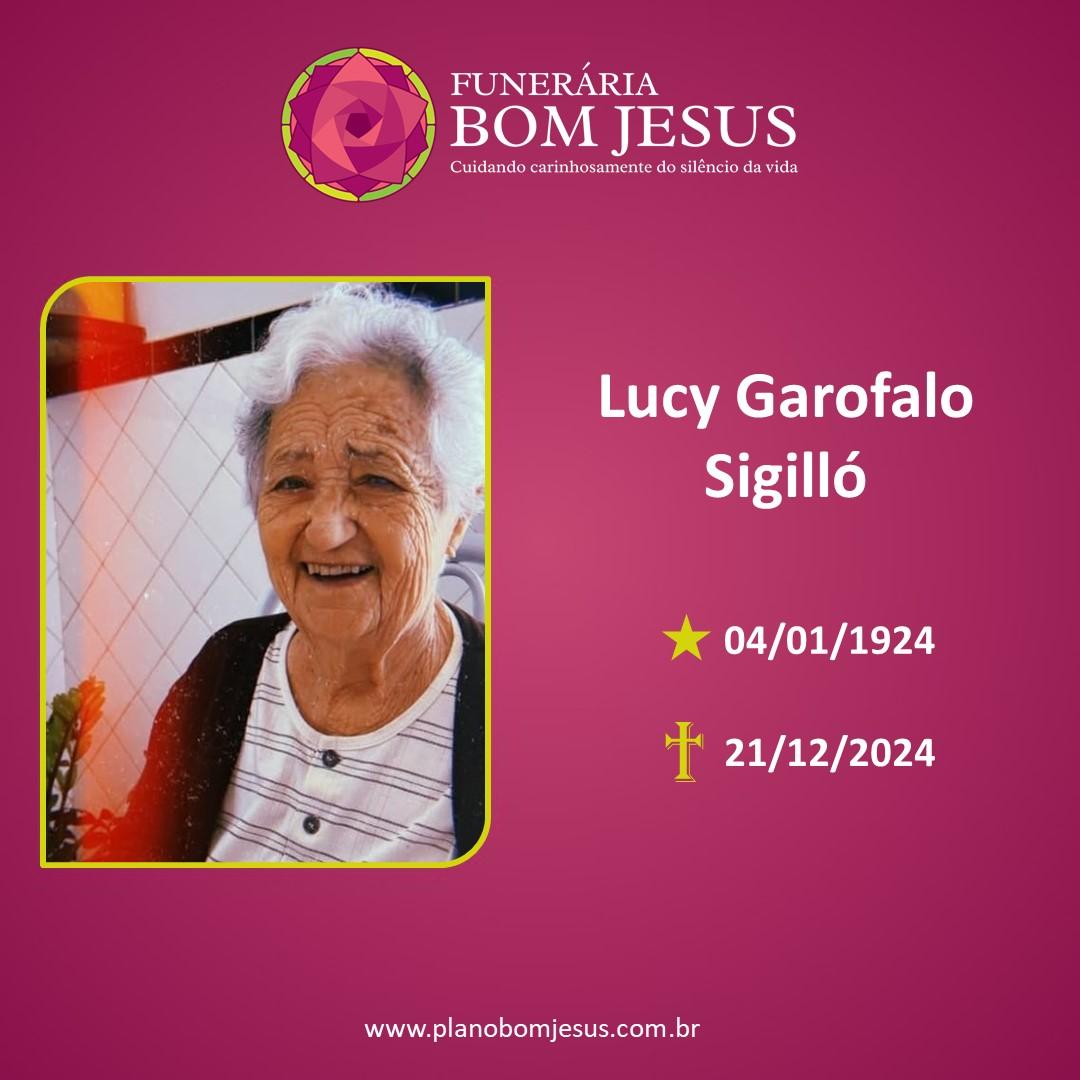 A Funerária Bom Jesus comunica o falecimento da Sra. LUCY GAROFALO SIGILLÓ