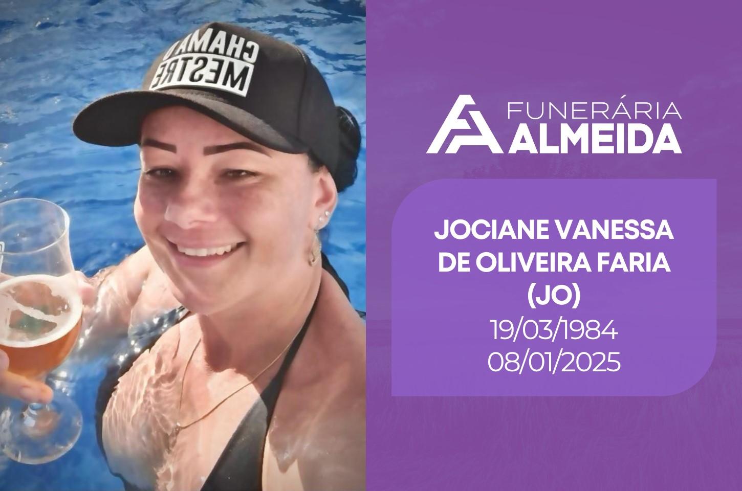 Comunicamos o falecimento da Jovem JOCIANE VANESSA DE OLIVEIRA FARIA
