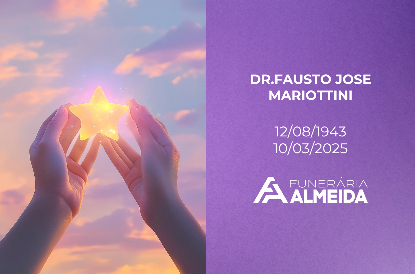 COMUNICAMOS O FALECIMENTO DO DR.FAUSTO JOSE MARIOTTINI