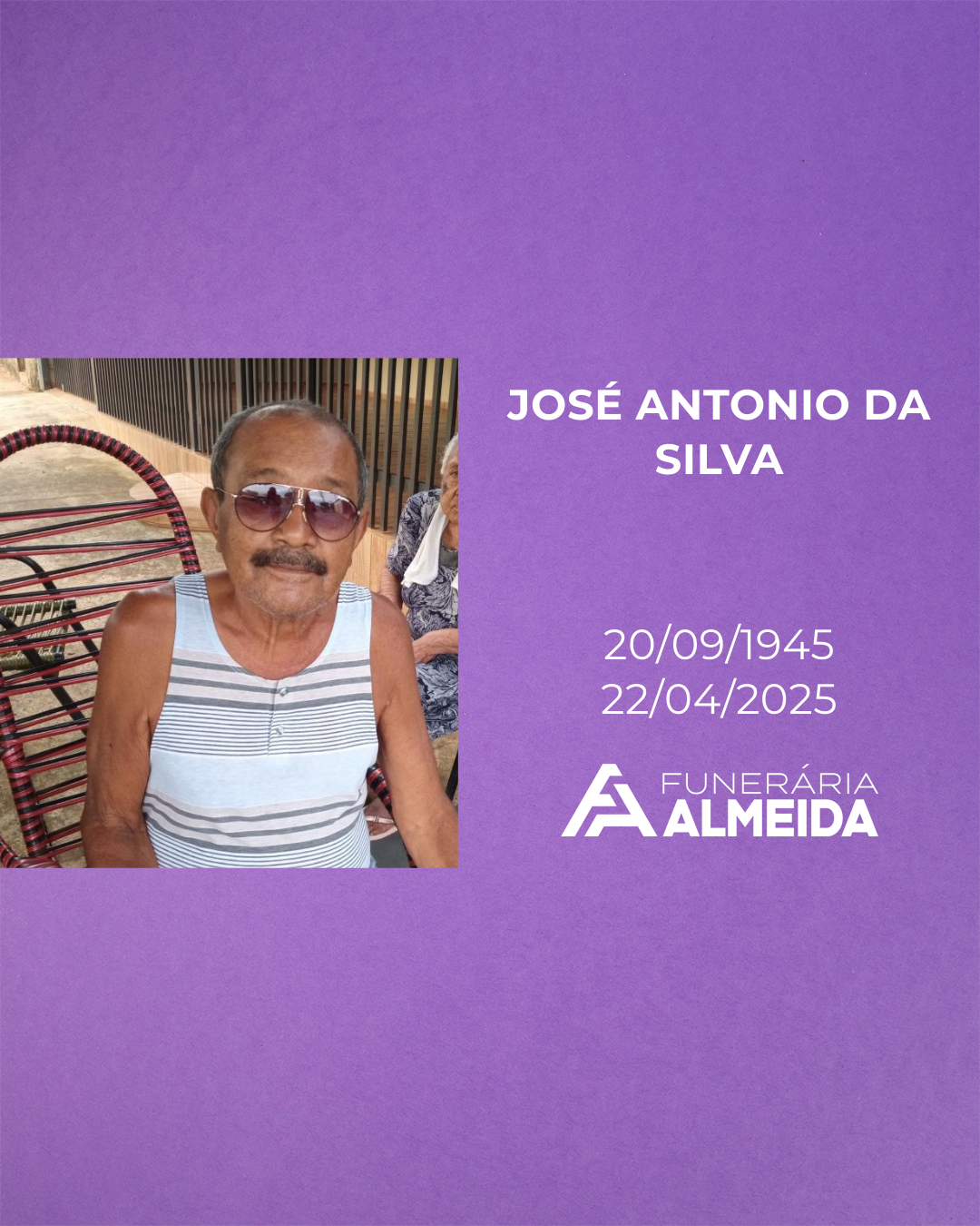 COMUNICAMOS O FALECIMENTO DO SR.JOSE ANTONIO DA SILVA
