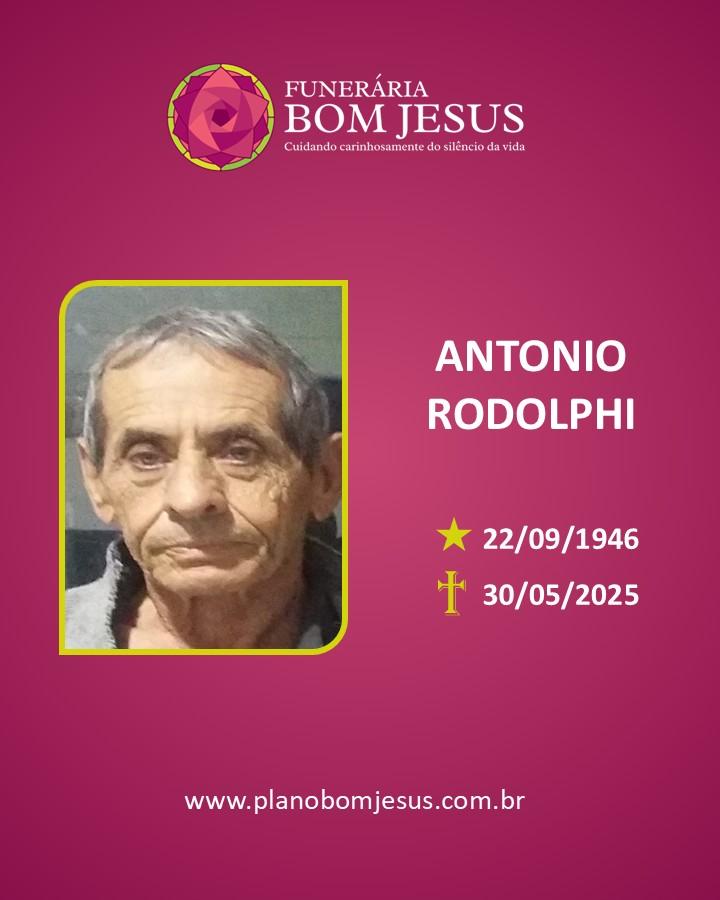 A Funerária Bom Jesus comunica o falecimento do Sr ANTONIO RODOLPHI