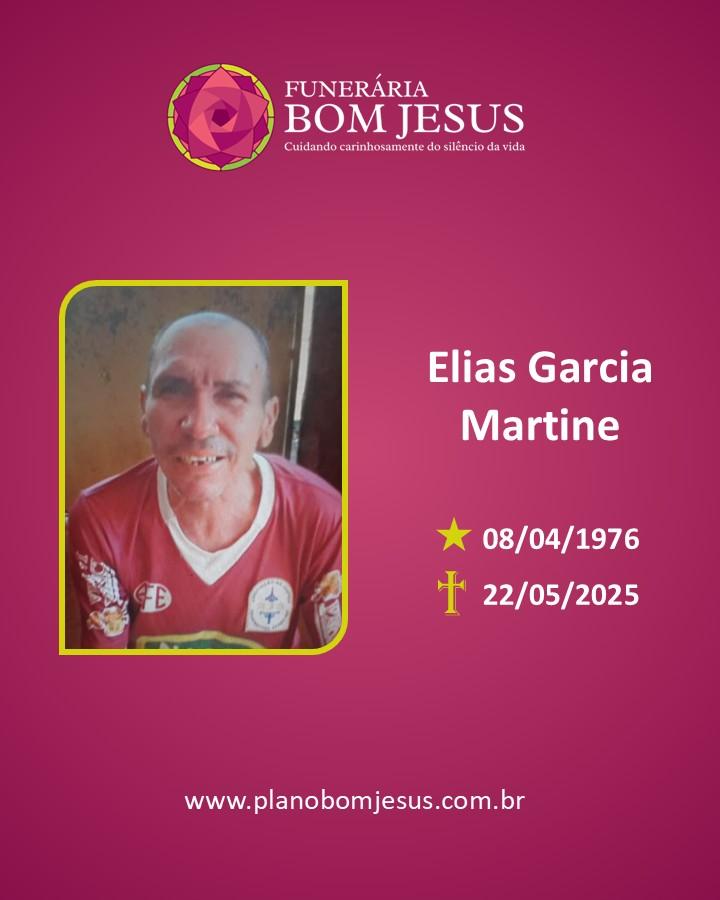 A Funerária Bom Jesus comunica o falecimento do SR. ELIAS GARCIA MARTINE