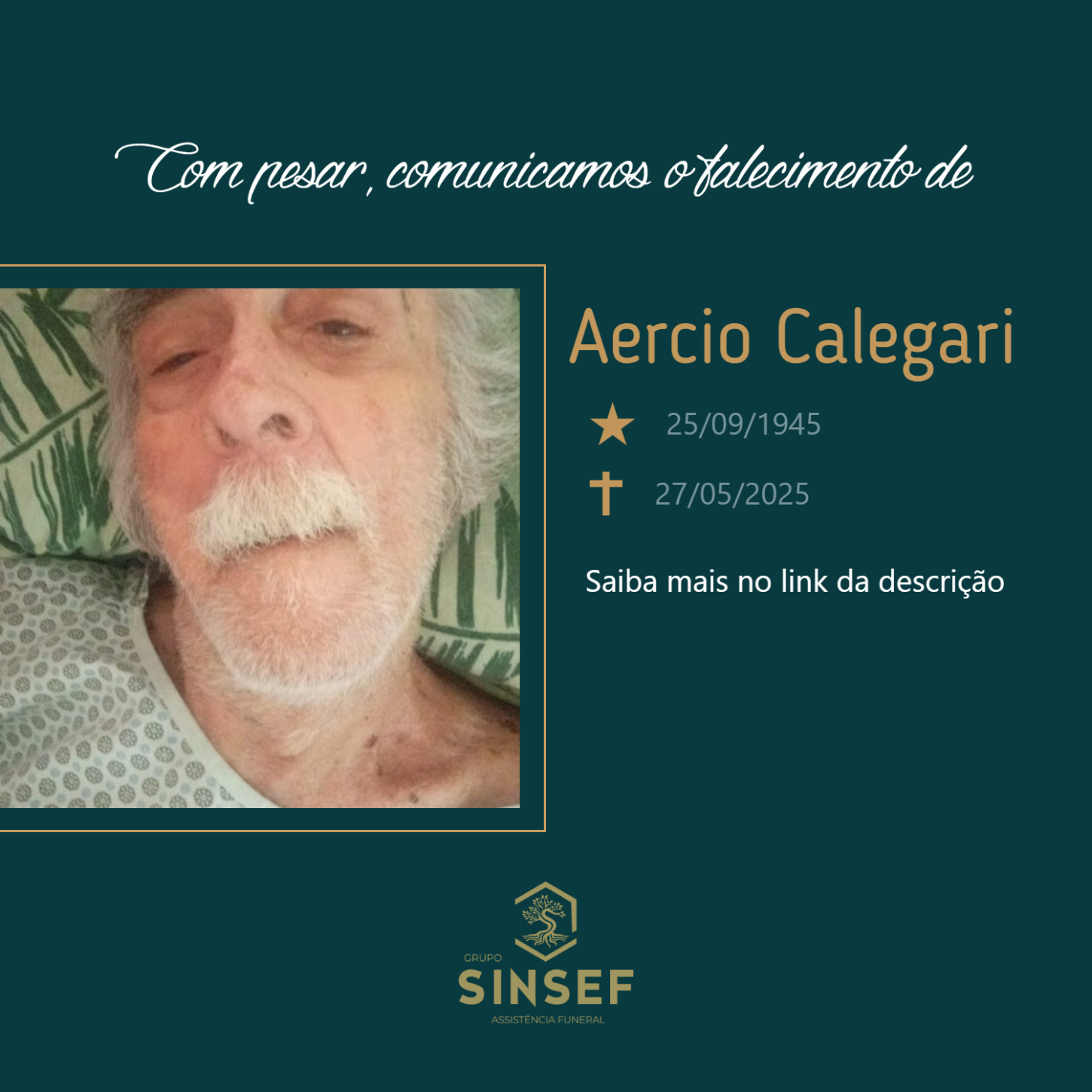 O Grupo Sinsef de despede do Sr. Aercio Calegari