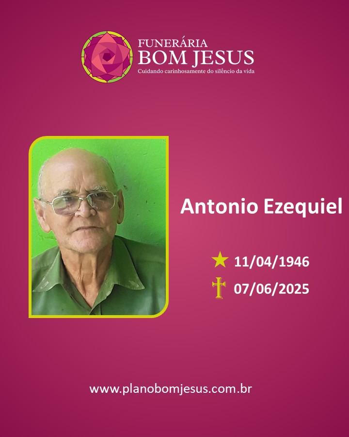 A Funerária Bom Jesus comunica o falecimento da Sr ANTONIO EZEQUIEL