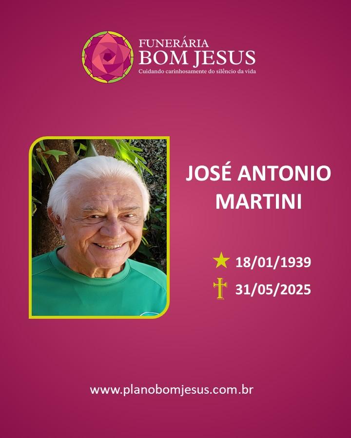 A Funerária Bom Jesus comunica o falecimento do SR. JOSÉ ANTONIO MARTINI