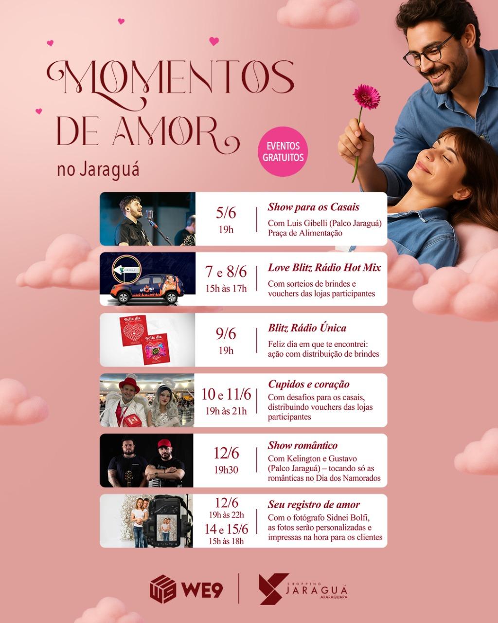 Dias dos Namorados tem programação especial no Shopping Jaraguá