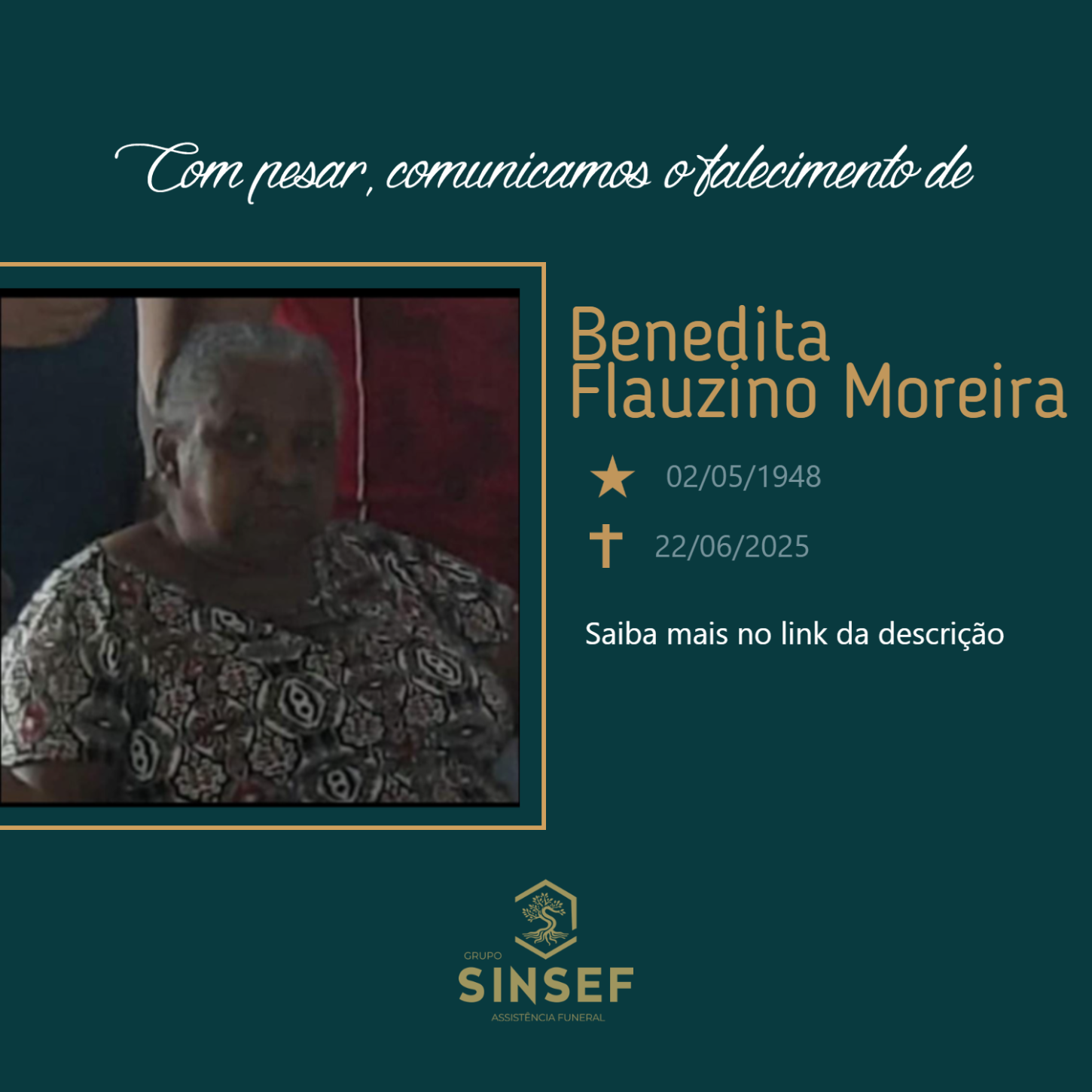 O Grupo Sinsef se despede da Sr.