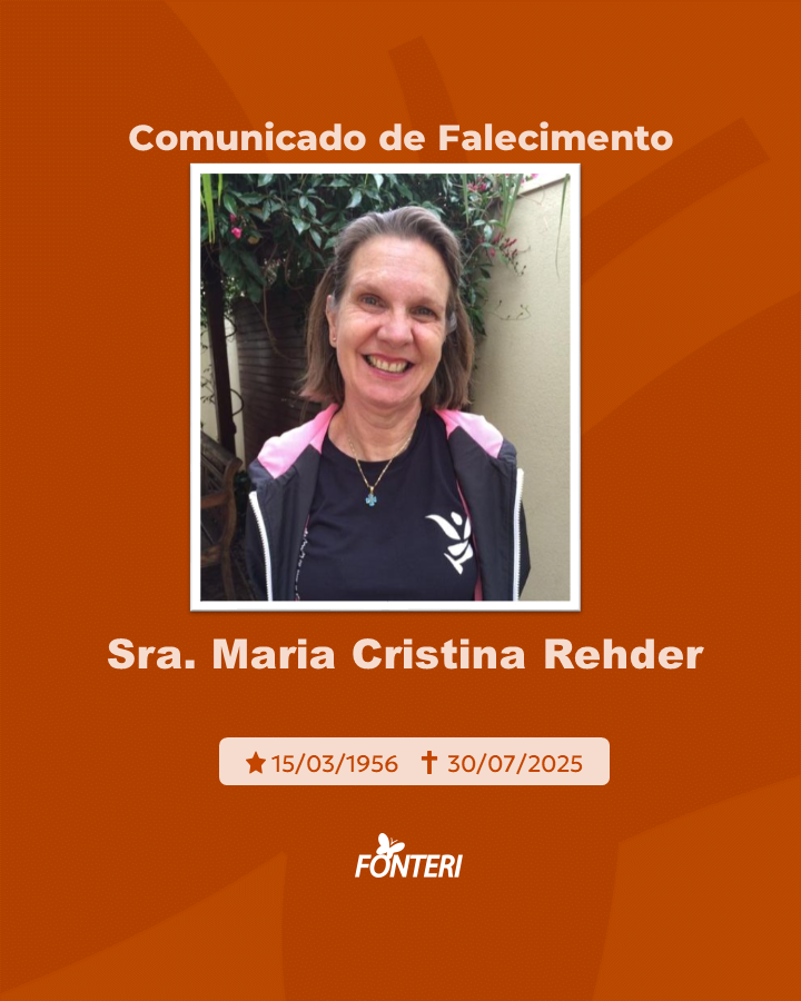 Comunicamos o falecimento da Sra. Maria Cristina Rehder