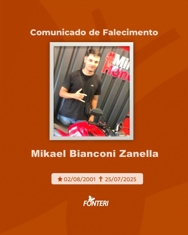 Comunicamos o falecimento de Mikael Bianconi Zanella