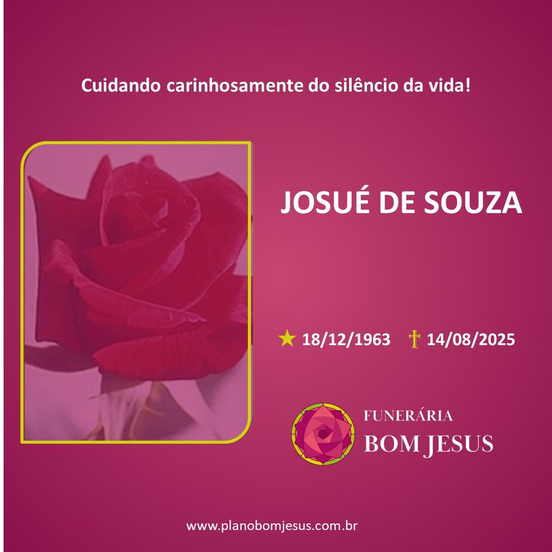 A Funerária Bom Jesus comunica o falecimento do SR. JOSUÉ DE SOUZA