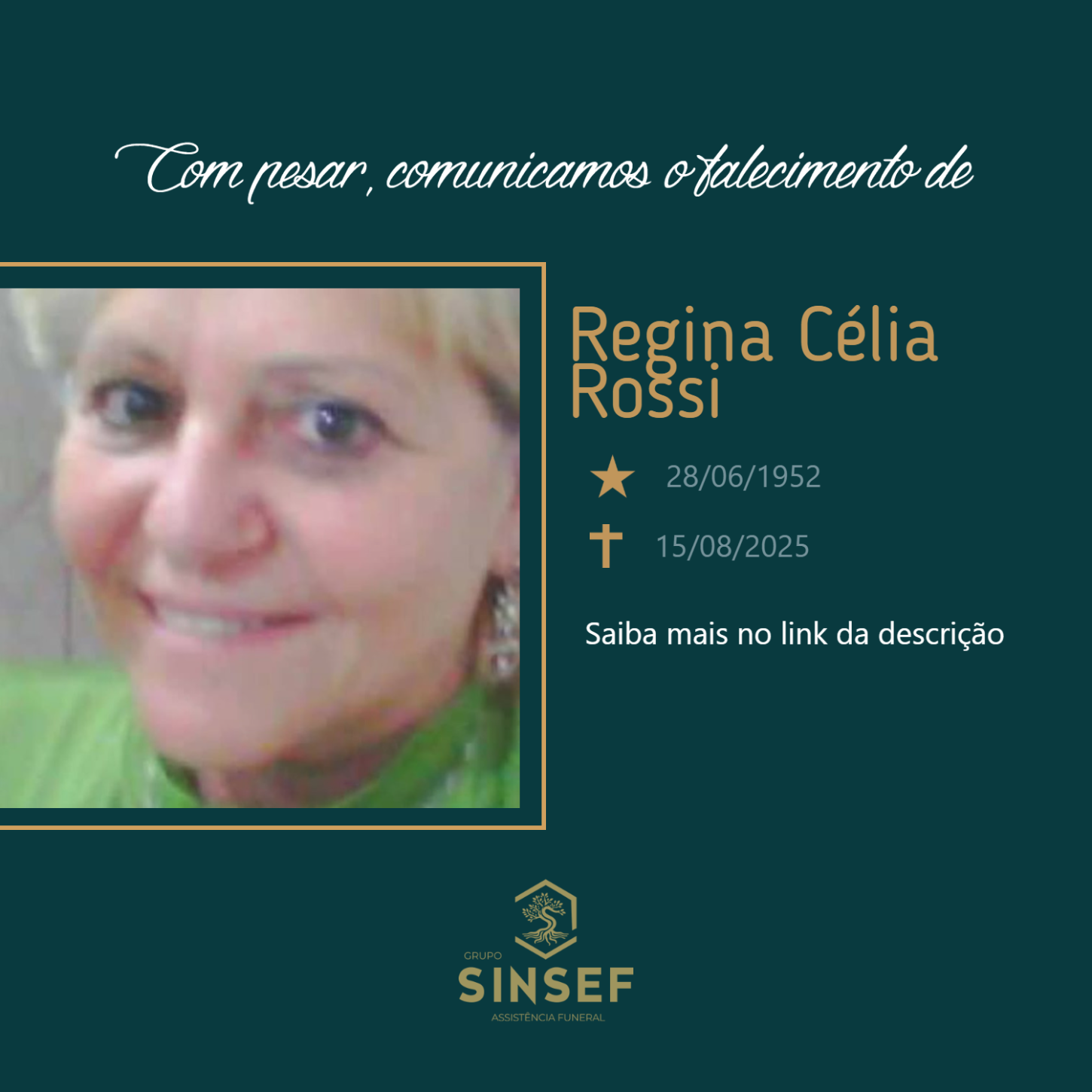 O Grupo Sinsef se despede da Sra.