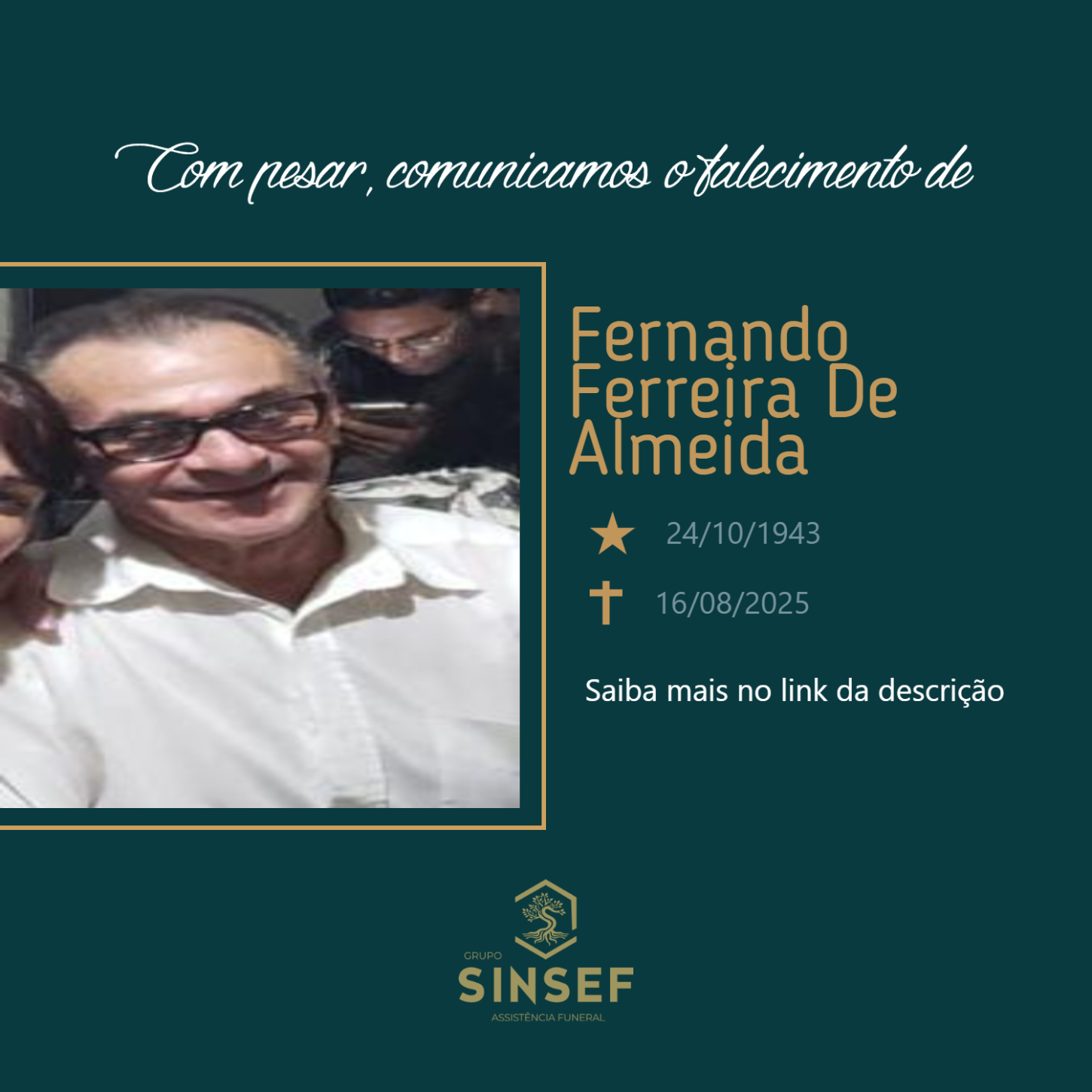 O Grupo Sinsef se despede do Sr.