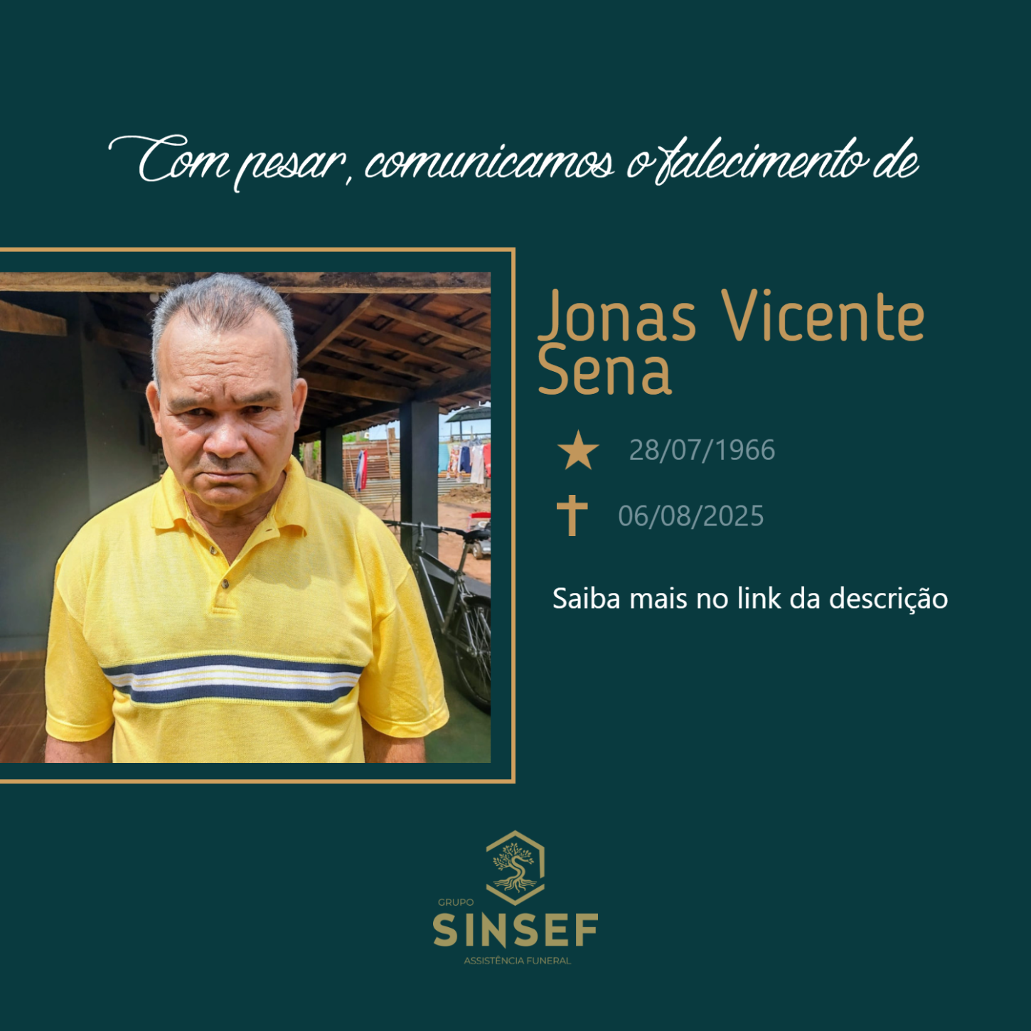O Grupo Sinsef se despede do Sr.