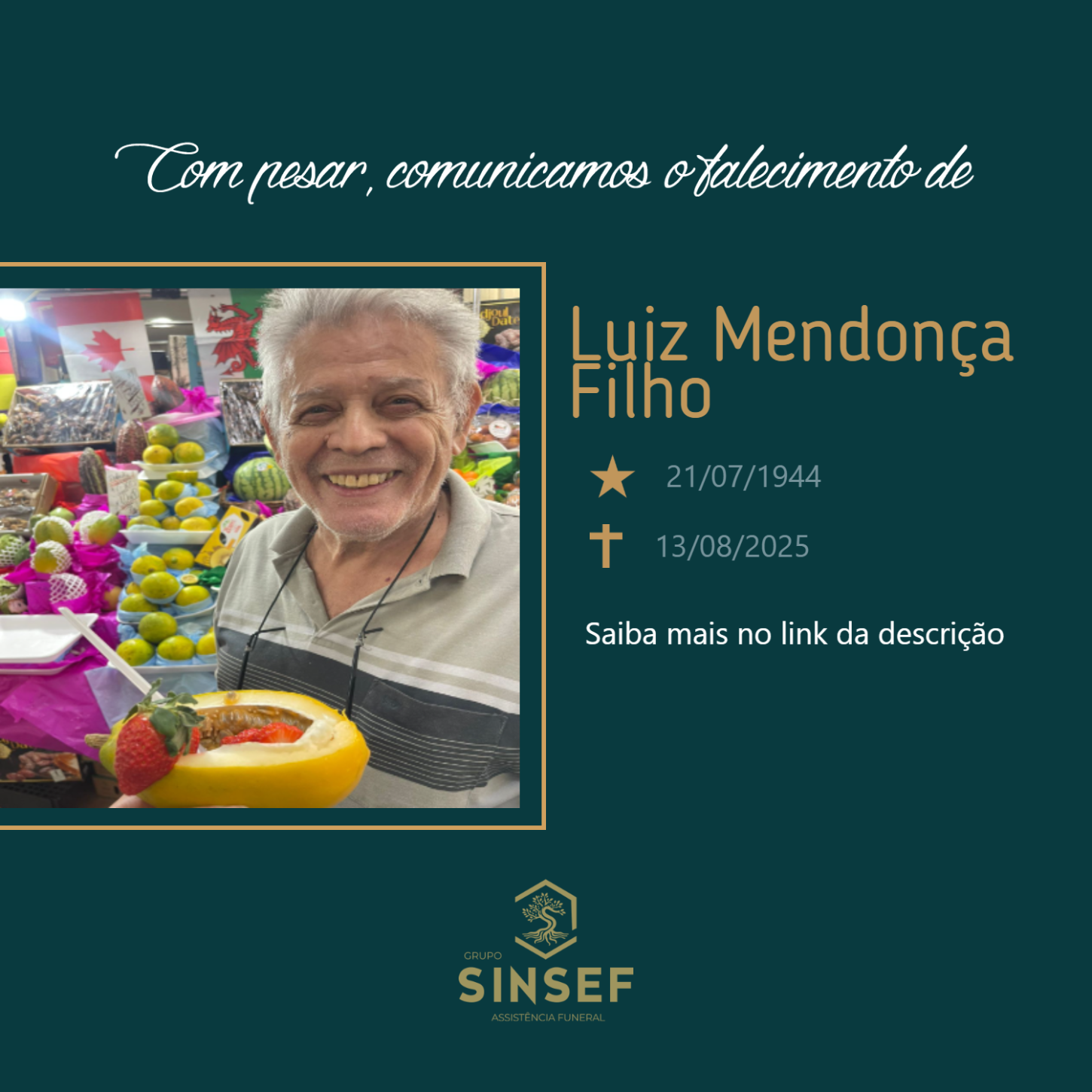 O Grupo Sinsef se despede do Sr.