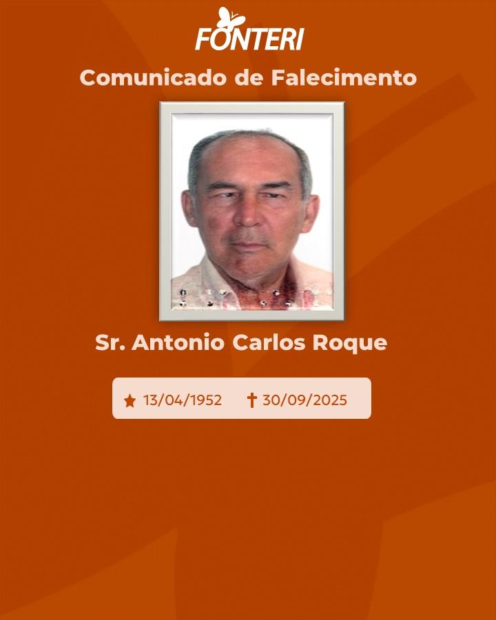 A Fonteri comunica o falecimento de Antonio Carlos Roque.