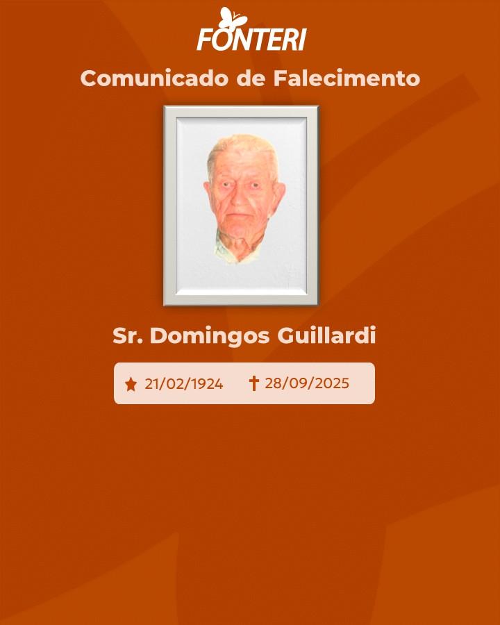 A Fonteri comunica o falecimento do Sr. Domingos Guillardi.